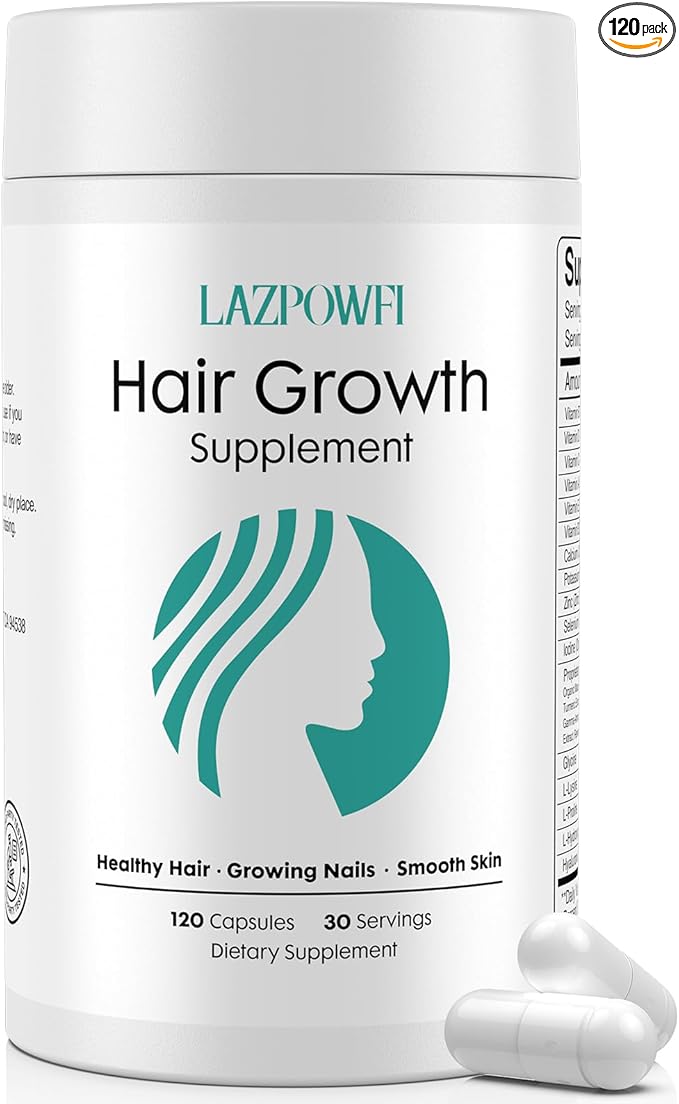 Hair Growth Products Biotin 10000mcg 30-in-1 with Vitamin A B3 C D E Calcium Hair Growth Supplement Supports Hair &amp Nails Natural Growth Vitamins for Women &amp Men - 30 Servings