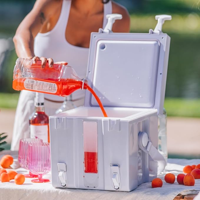 RTIC Halftime Water Cooler Portable Carrier Container Drink Beverage Dispenser Stackable with 2 Taps Bottleless BPA-Free for Sports Camping BBQ Parties Picnic &amp More Dusty Lilac