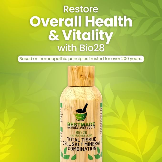 Bestmade Total Tissue Cell Salt Mineral Combination BIO28 - Helps Your Body Absorb and Use Nutrients Increase Energy Levels Helps Improve Sleep Patterns Overall Health and Vitality 30 mL Drops