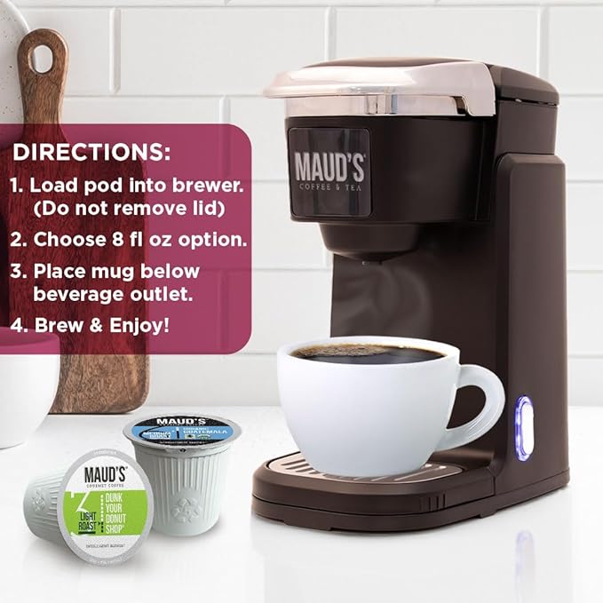 Maud's Original Coffee Pods Variety Pack 80 ct 9 Assorted Roasts Dark &amp Medium Roast Coffee in Single Serve Pods – 100% Arabica Coffee Compatible with Keurig K Cups Maker