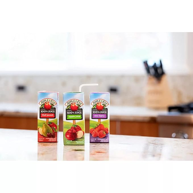 Apple &amp Eve 100% Juice Variety Pack | Apple Very Berry &amp Fruit Punch Flavors | 6.75oz Juice Boxes 36 Count (2 Packs of 36)