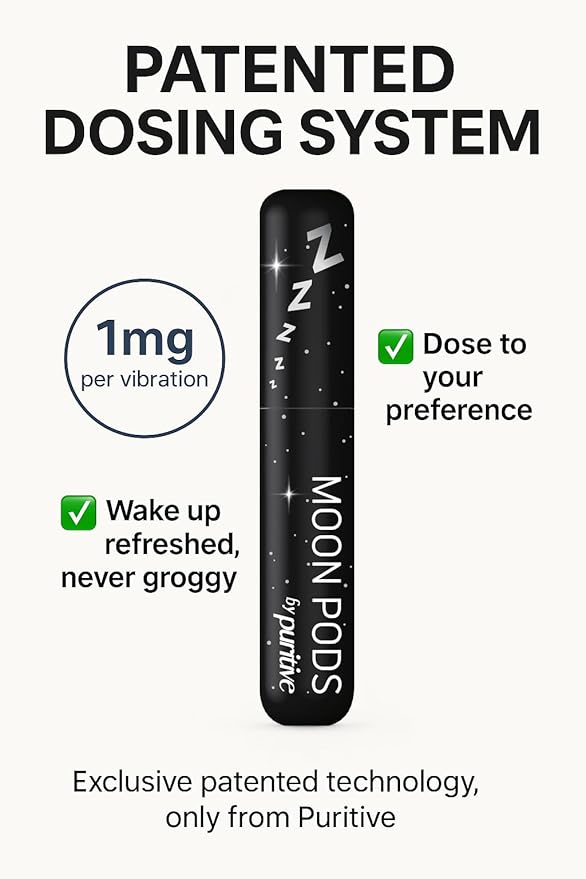 Melatonin Diffuser for Sleep Support – Natural Sleep Aid &amp Stress Relief Diffuser – Nicotine-Free Non-Habit Forming – Reusable &amp Portable Melatonin Diffuser – Lavender &amp Chamomile Aroma