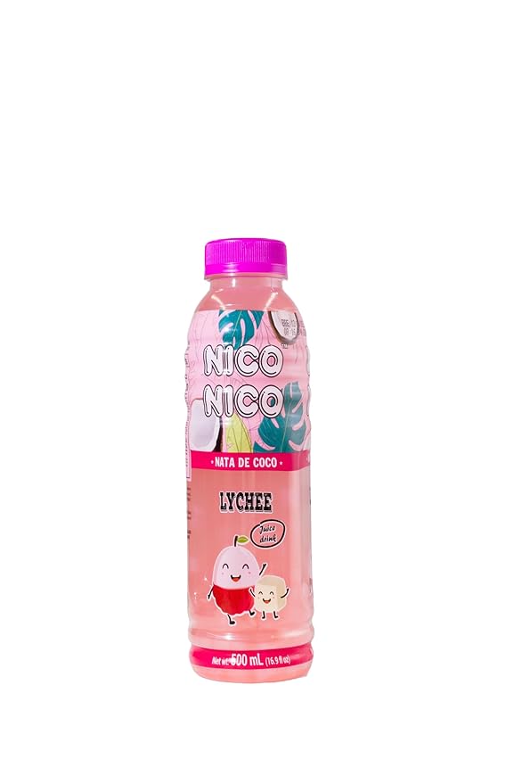 Niconico juice drink with nata de coco 30% fruit juice (16.9 floz 6 Pack) (6 Lychee)