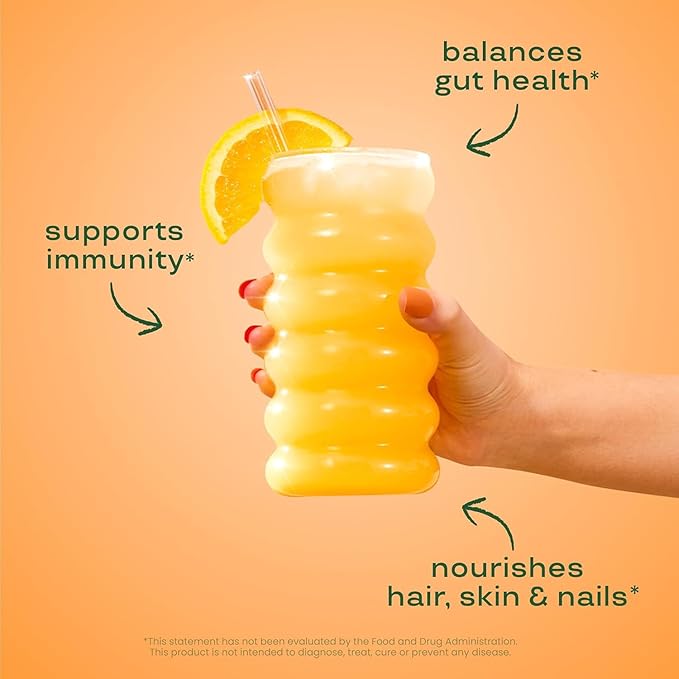 Bloom Nutrition Bovine Colostrum Powder for Gut Health Immune Support Hair Growth &amp Beauty Supplement Gluten Free Sugar Free | Orange Cream 25 Servings
