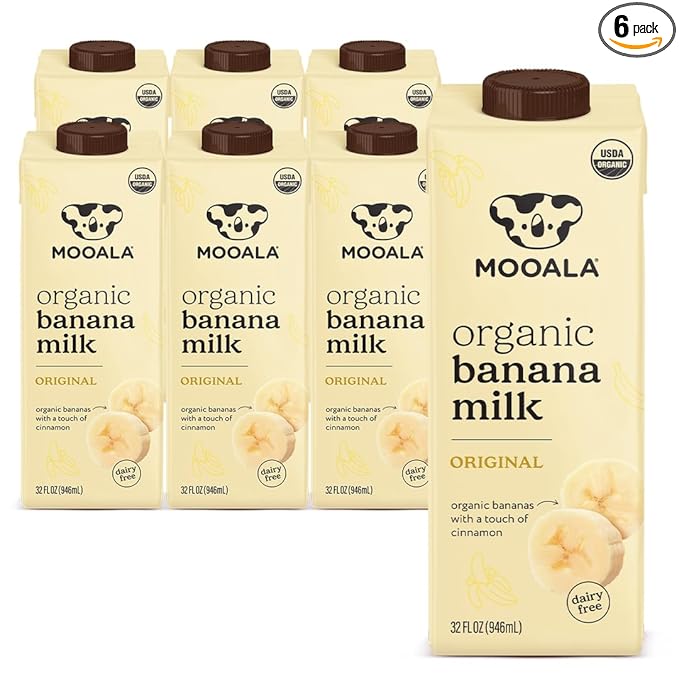 Mooala – Organic Original Bananamilk 32 FL Oz (Pack of 6) – Shelf-Stable Non-Dairy Nut-Free Gluten-Free Plant-Based Beverage