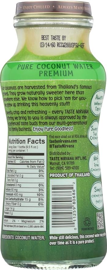 Taste Nirvana Coconut Water - Original - 9.5 oz - 12 pk