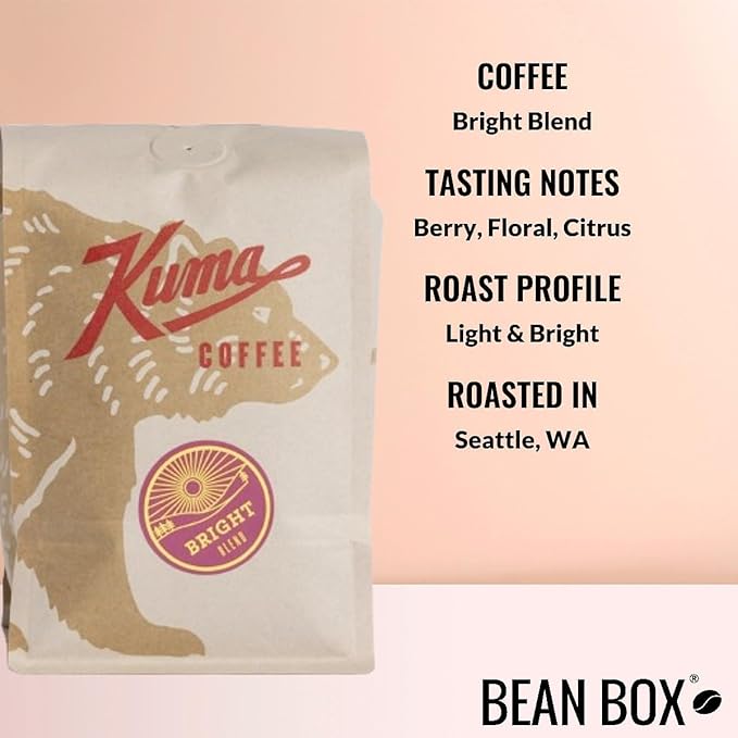 Bright Blend - Roasted by Kuma Coffee - Whole Bean Coffee - 12 Ounce Bag