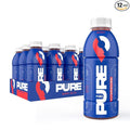 Pure Fuel Hydration Drinks Berry Blitz - Plant-Based Healthy Electrolyte Drinks with B-Vitamins - No Added Sugar - 12 Pack x 16.9 fl oz Bottles
