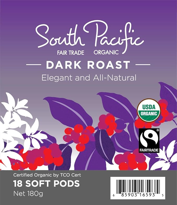 Wolfgang Puck Coffee Organic South Pacific Dark Fair Trade 9.5 Gram soft Pods 18 Count (Pack of 3)