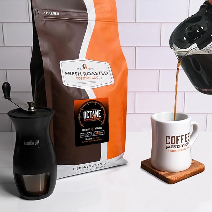 Fresh Roasted Coffee Octane 5 lb Dark Roast Kosher Whole Bean