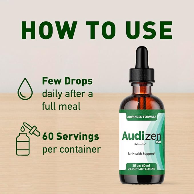 (2 Pack) Audizen Pro - Original Audizen Pro Drops for Healthy Ringing Ear Support Oral Supplement Drop All Natural Clean Liquid Formula Auditory Wellness and Inner Ear Balance 2 Bottles for 2 Months