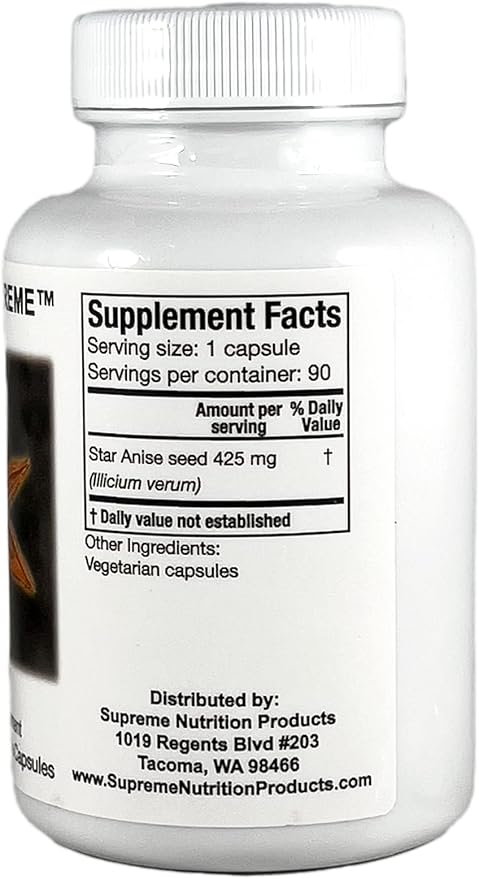 Supreme Nutrition Illicium Supreme 90 Pure Star Anise Vegetarian Capsules | Two Pack