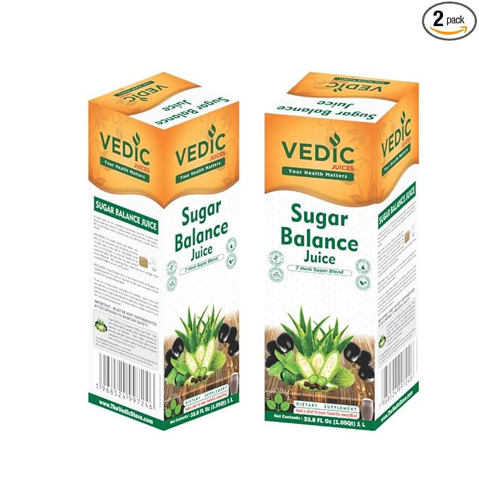 Vedic Sugar Balance Juice Daily use 33.8 oz 1 Litre (Pack of 2)