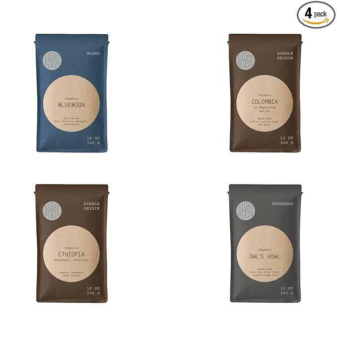 Bean Box Coffee Sampler - Roasted by Sightglass 4-Pack Whole Bean Coffee Gourmet Coffee