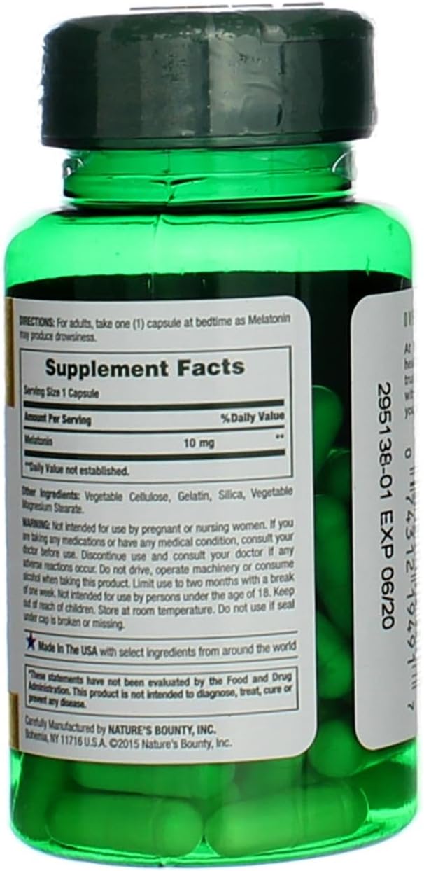 Nature's Bounty Melatonin 10mg Capsules 60 ea (Pack of 2)