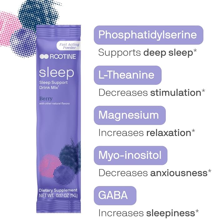 Sleep Supplement Melatonin-Free Magnesium Calm Powder GABA L-Theanine Myo-inositol Calm Sleep Drink Mix to Help Relax Sleep Powder Magnesium Powder for Sleep Super Calm Drink Mix 10pk