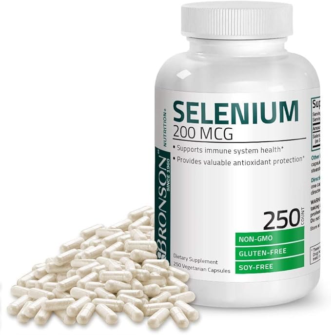 Bronson Marine Collagen Peptides Hydrolyzed Protein Powder 100% Wild Caught Nordic Cod + Selenium 200 Mcg for Immune System Thyroid Prostate and Heart Health