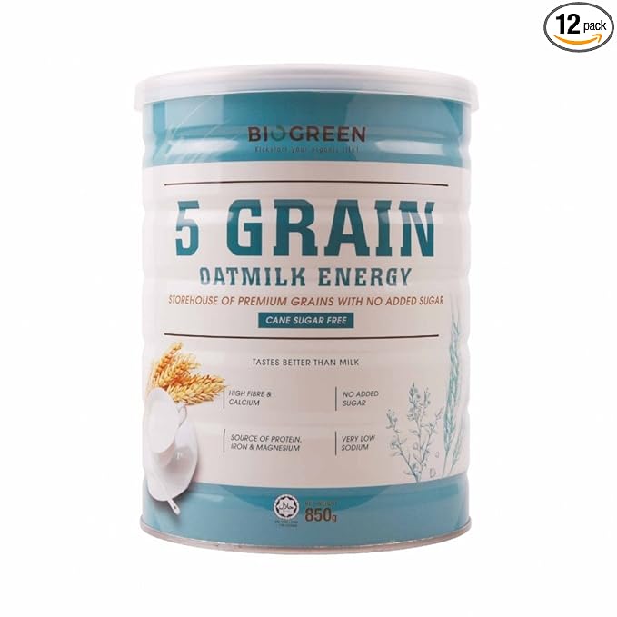 Biogreen 5 Grain Oatmilk Energy 850g (12 Count)