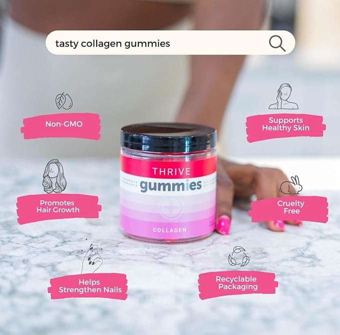 Le-Vel Thrive Collagen Gummies | 30 Servings | Hair Skin &amp Nails Support with Biotin &amp Collagen