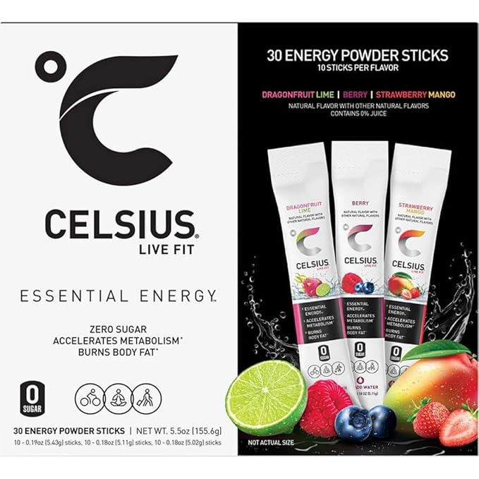 Energy Powder Packets – 3 Top Flavors 30 Energy Drink Packets for On the Go Essential Energy and Hydration | Bundled by Mix It Up Munchies | Healthy Gift Box