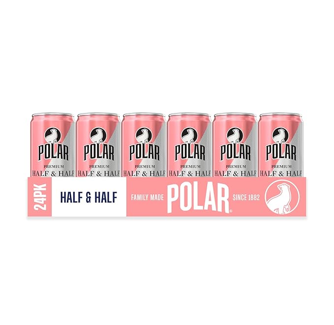 POLAR Half and Half (Grapefruit &amp Lemon) - 24pk 7.5oz Cans | Perfect Blend of Refreshing Citrus | Versatile Mixer for Cocktails and Mocktails