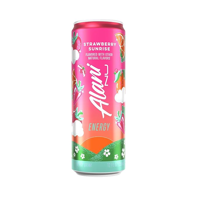 Alani Strawberry Sunrise Winter Wonderland &amp Cotton Candy Energy Drink - Sugar Free Low Calorie Energy Drinks - 12 fl oz Can 6 Pack