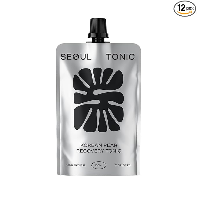 Seoul Tonic Patented Pre Party Korean Pear Natural Tonic Science-Backed Patented Formula for Easier MorningNatural Potassium &amp DHM (100ML) Pack of 12