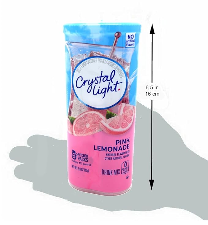 Crystal Light Pink Lemonade Drink Mix 12-Quart 2.9-Ounce Canister (Pack Of 10)