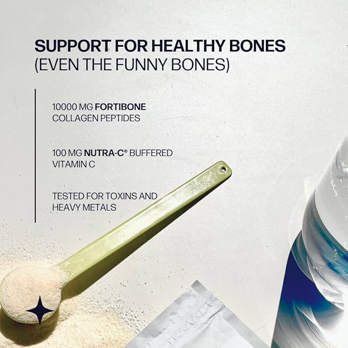 Sparkle Wellness FORTIBONE Bioactive Collagen Peptides | Collagen Powder Supplement with Nutra C Buffered Vitamin C for Bone Health | Bone Mineral Boost (Mixed Berry) [30 Serves]
