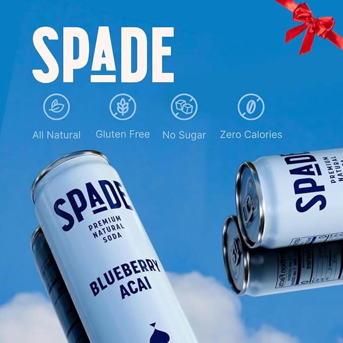 Spade Soda Blueberry Acai 12 fl oz (Pack of 12)