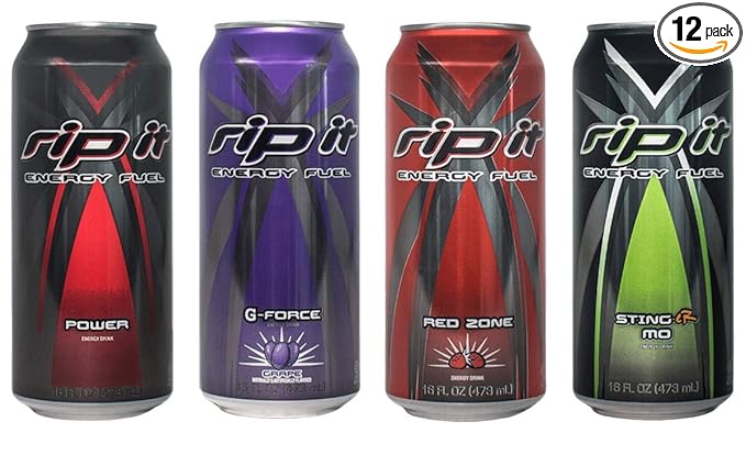 Rip It Energy Drinks Tribute Editions (4 Flavor Variety Pack 12 Cans)