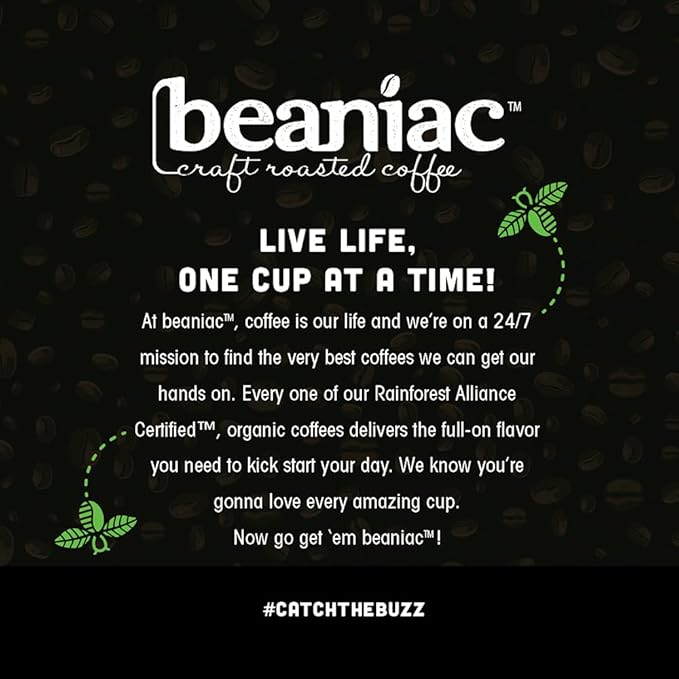 beaniac Hot Cakes Maple Flavored Light Roast Single Serve Compostable K Cup Coffee Pods Organic Arabica Coffee with Natural Flavors Keurig Brewer Compatible 30 Count