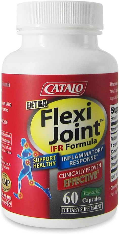 CATALO Extra FlexiJoint IFR Formula – with Meriva Turmeric Phytosome ApresFlex &amp Casperome Boswellia – 60 Capsules