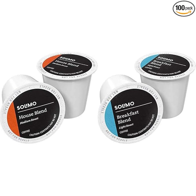 Amazon Brand - Solimo Medium Dark Roast and Light Roast Coffee Pods Compatible with Keurig 2.0 K-Cup Brewers
