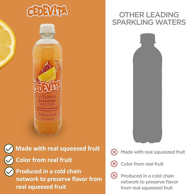 Cedevita Multivitamin Drink Healthy and Sweet Refreshing Vitamin Drink Powder Mix Lemon &amp Power Garnet with 9 Essential Vitamins Energy Drink - Pack of 12 0.5 L