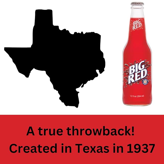 Generic Big Red | 24 Pack of Big Red Soda with Real Sugar | 12 oz Glass Bottles in 24 Pack with Crazy Soda Pop Bottle Opener (24 pack)