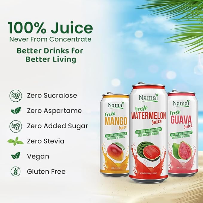 Namai 100% All Natural Pure Dragonfruit Juice No Added Sugar No Preservatives Pack of 24