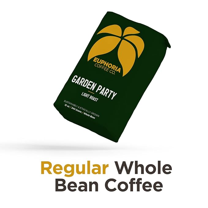 EUPHORIA COFFEE CO. Garden Party Whole Bean Coffee - Light Roast | 12oz Bag (3 Pack)