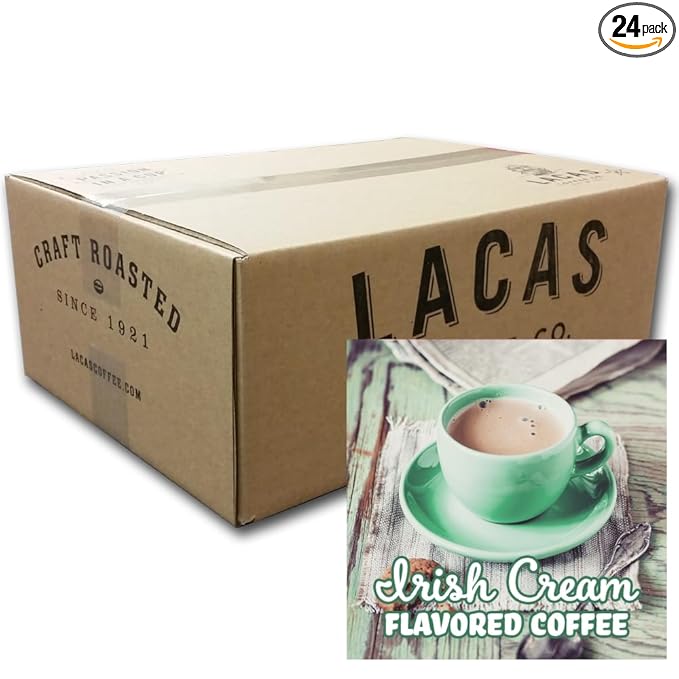 Lacas Flavored Ground Coffee Fractional Packs (24x2.5oz Irish Cream)