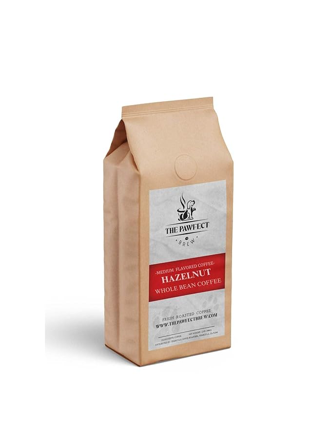 Dog Lover’s Coffee – Hazelnut by The Pawfect Brew | Medium Roast Ground Coffee 1lb Bag | Naturally Flavored Blend Freshly Roasted to Order | 25% Profits Donated to Animal Rescue