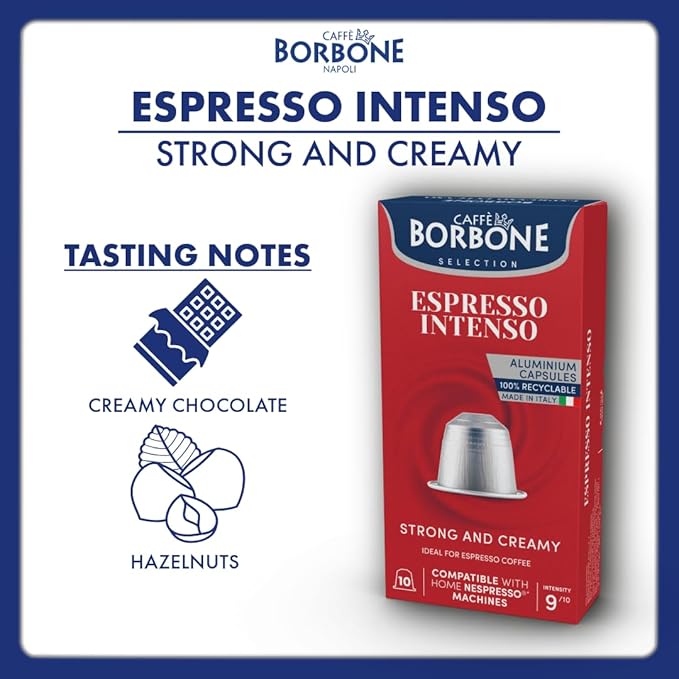 Caffè Borbone Espresso Intenso Aluminum Capsules Compatible with Nespresso Original Machines Dark Roast 50 Count