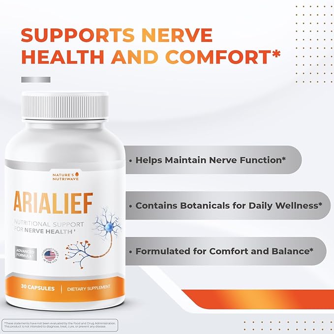Arialief – Natural Supplement for Overall Wellness and Comfort – Made in USA Non-GMO Easy to Take 30 Capsules 6 Month Supply