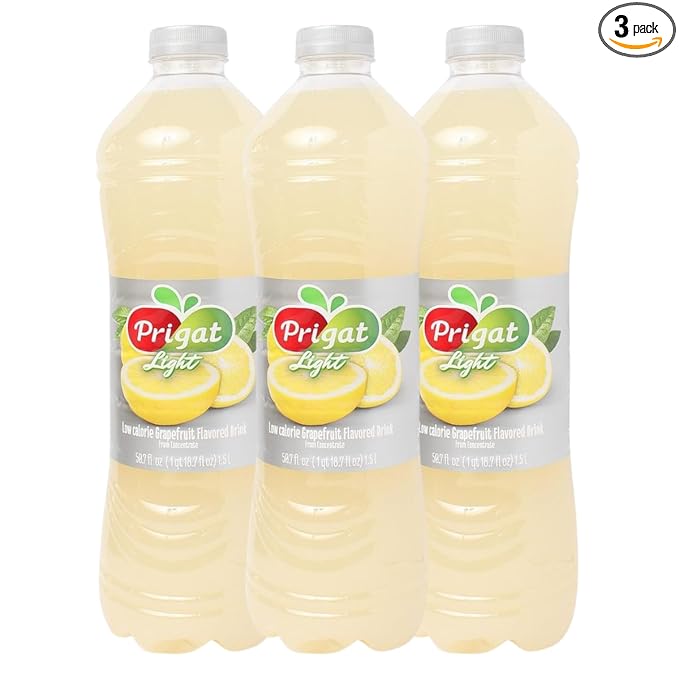 Kosher Prigat Light Low Calorie Grapefruit Drink 1.5 L Pack of 3