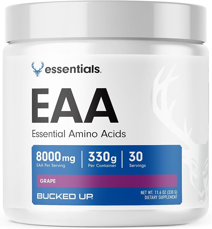 Bucked Up Essential Amino Acids - EAA Powder - Easy Mix Non Clumping Formula - for Pre/Intra Workout - Grape Flavor - 30 Servings - 11.6 oz
