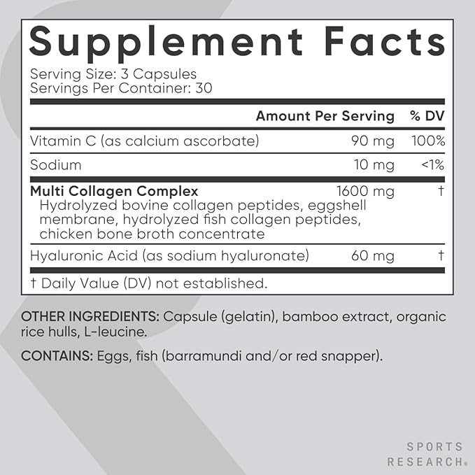 Sports Research Women's Supplement Pack - Vegan Biotin 10000mcg with Coconut Oil Multi Collagen Peptides (Type I II III V X) Enhanced with Hyaluronic Acid &amp Vitamin C &amp Phytoceramides 35