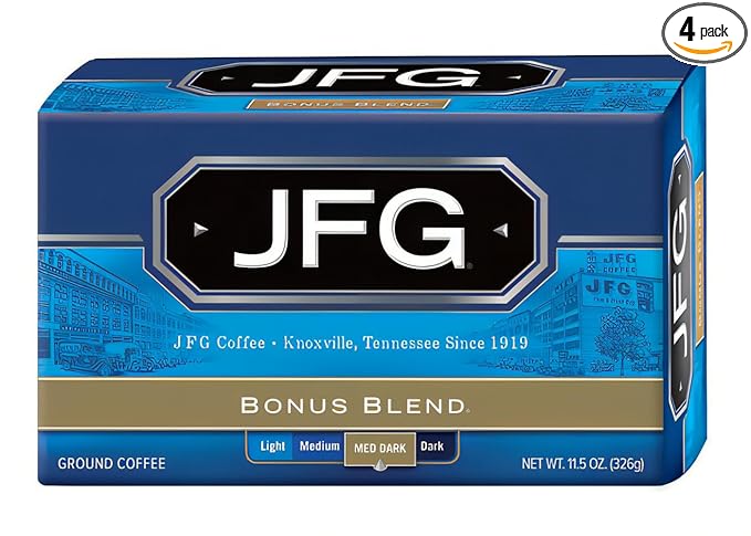 JFG Bonus Blend Medium-Dark Roast Ground Coffee 11.5oz Bag (Pack of 4)