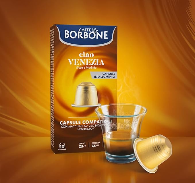 Caffè Borbone Ciao Venezia Aluminum Capsules Compatible with Nespresso Original Machines Medium Roast 100 Count