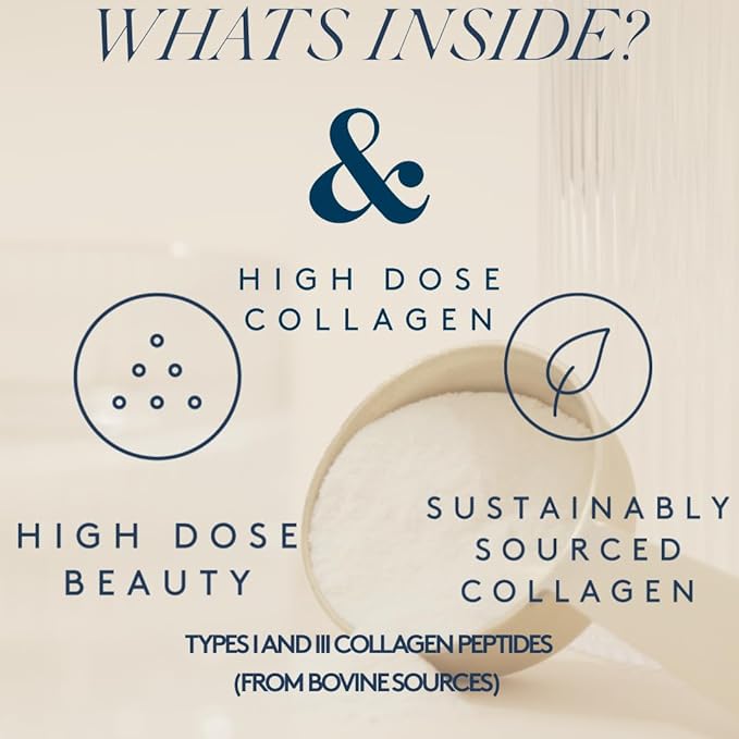 DOSE &amp CO. Pure Collagen Peptides Powder Unflavored 9.6 Oz | Hydrolyzed Bovine Collagen Type I &amp III with 18g Protein - Supports Healthy Hair Skin &amp Nails | Non-GMO Preservative Free