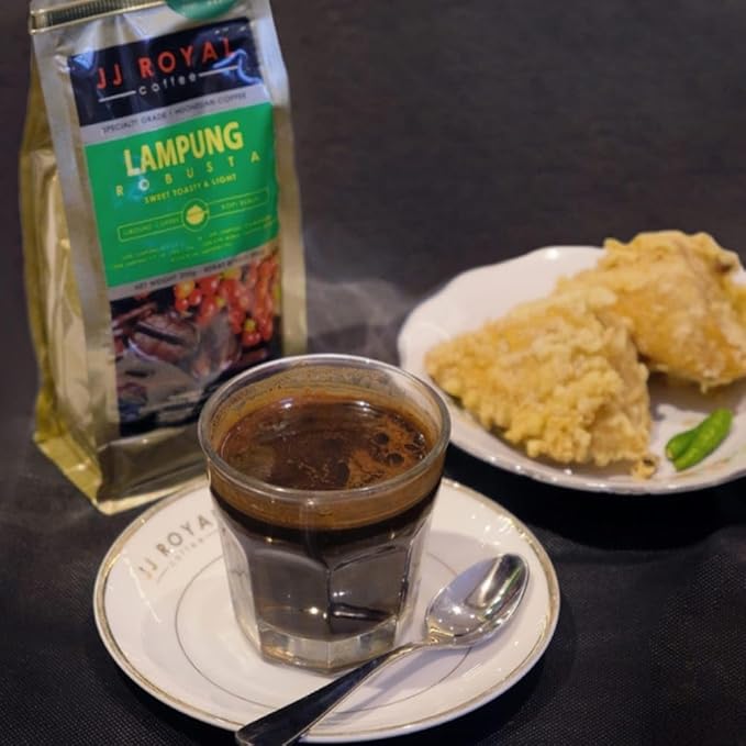JJ Royal Coffee Lampung Robusta 200g Ground Coffee (Pack of 4)