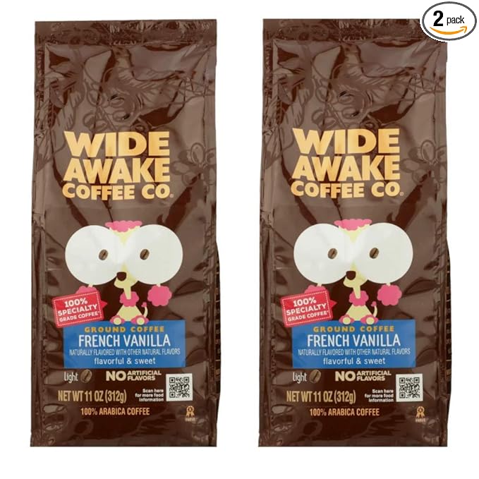 Wide Awake Coffee Co French Vanilla Ground Coffee 12 oz (pack of 2)